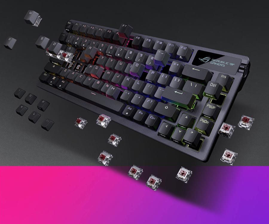 ASUS ROG Azoth ROG NX  (雪舞白軸) - リニア軸 ASUS ROG Azoth ROG NX Snow (雪舞白軸) - リニア軸 【公式通販】