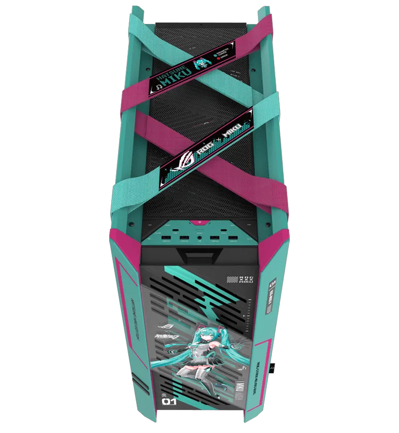 【外・内箱破損品】Asus Rog GX601s Hatsune Miku 大陸 Asus ROG Strix Helios II GX601S Mid Tower Case - Hatsune Miku Edt