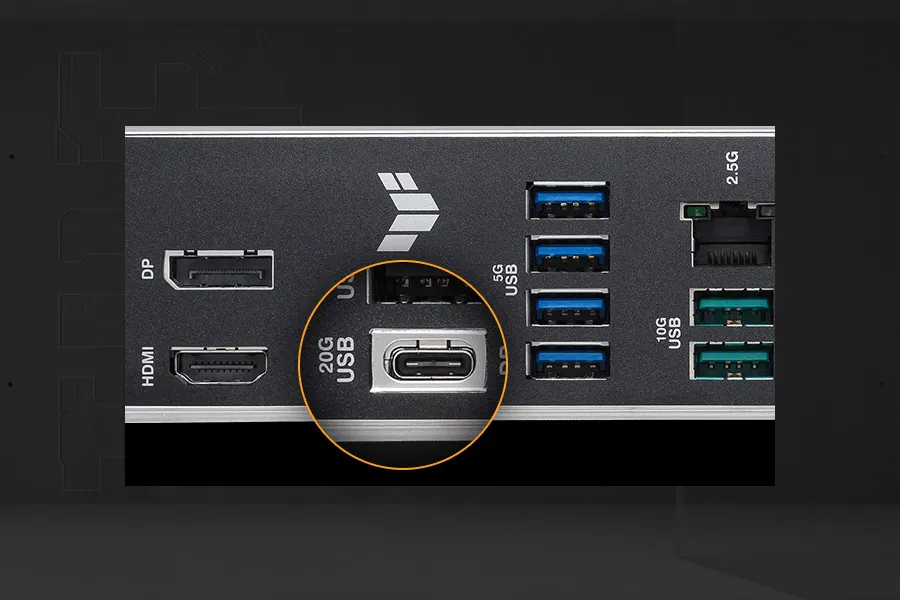 Rear USB 20Gbps Type-C®