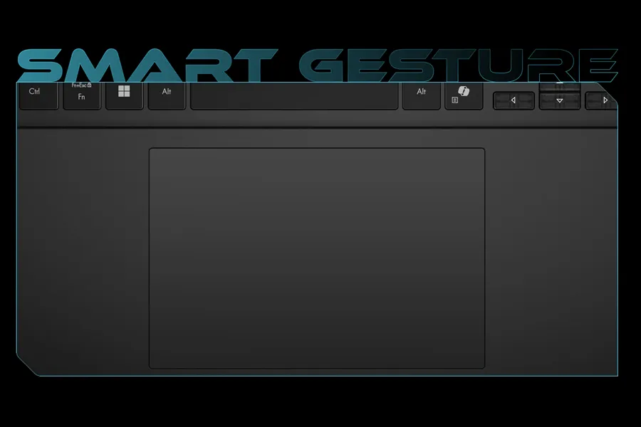 40% larger ergonomic touchpad