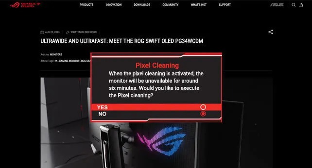 Pixel cleaning