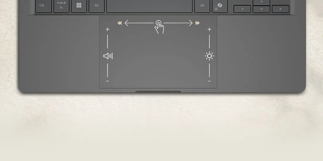 Enlarged touchpad