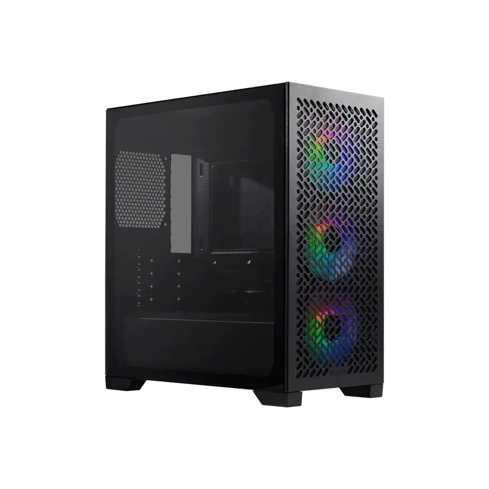 Cooler Master Elite 302 Tempered Glass Micro-ATX Case Black