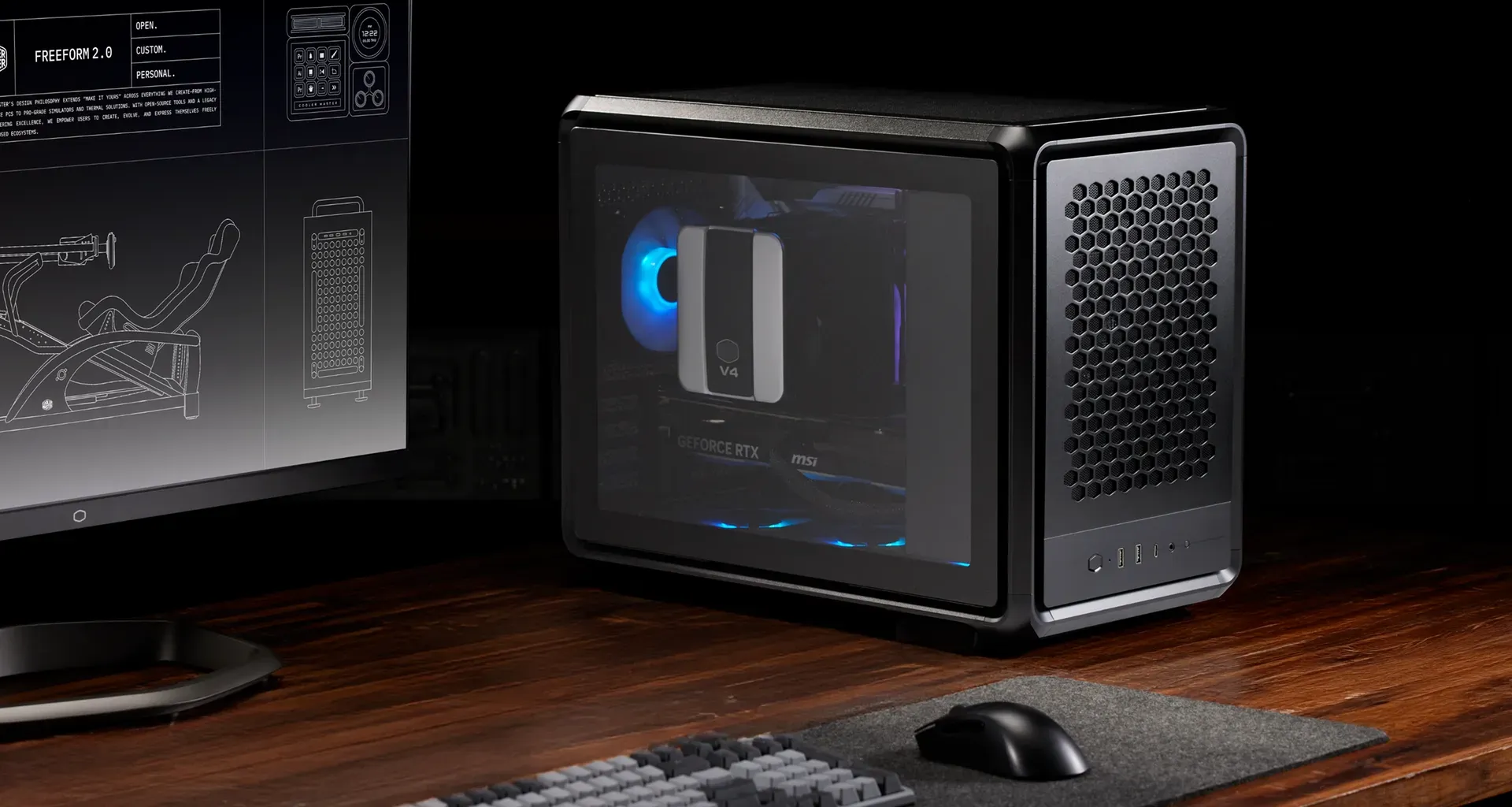 Cooler Master MasterFrame 400 Mesh Micro-ATX Case - Black [MF400M
