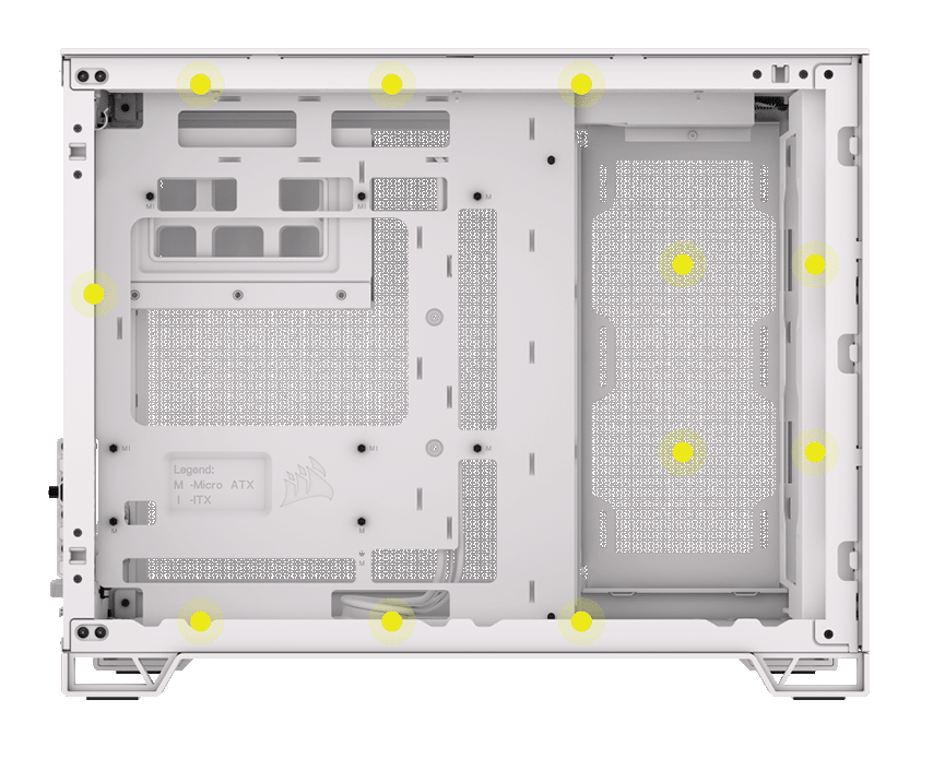 Corsair 2500D AIRFLOW MicroATX Dual Chamber White PC Case CC