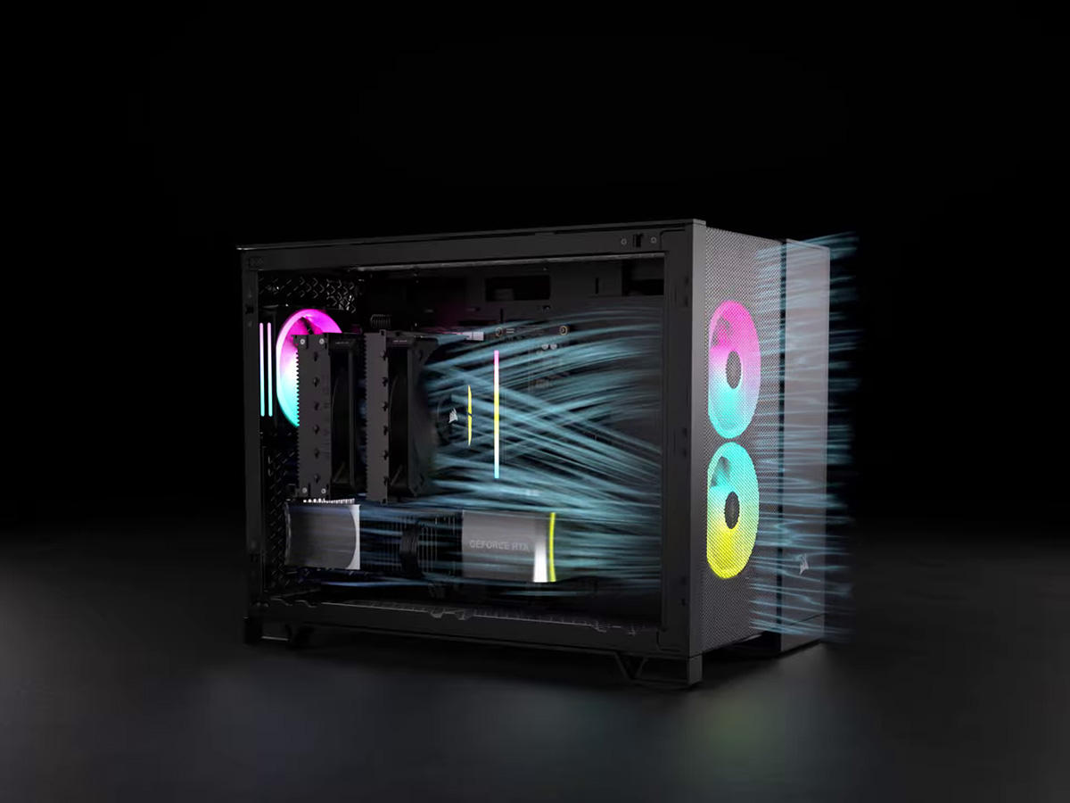 Corsair 2500D AIRFLOW MicroATX Dual Chamber White PC Case CC