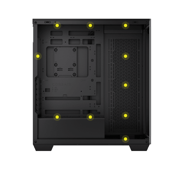 Corsair 3500X ARGB Black Mid-Tower E-ATX Case, T/G Panels, No PSU