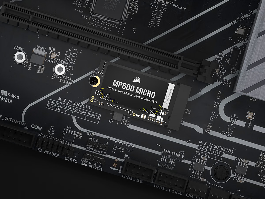 Corsair MP600 Micro PCIe Gen4 NVMe M.2 2242 SSD - 1TB | PLE Computers