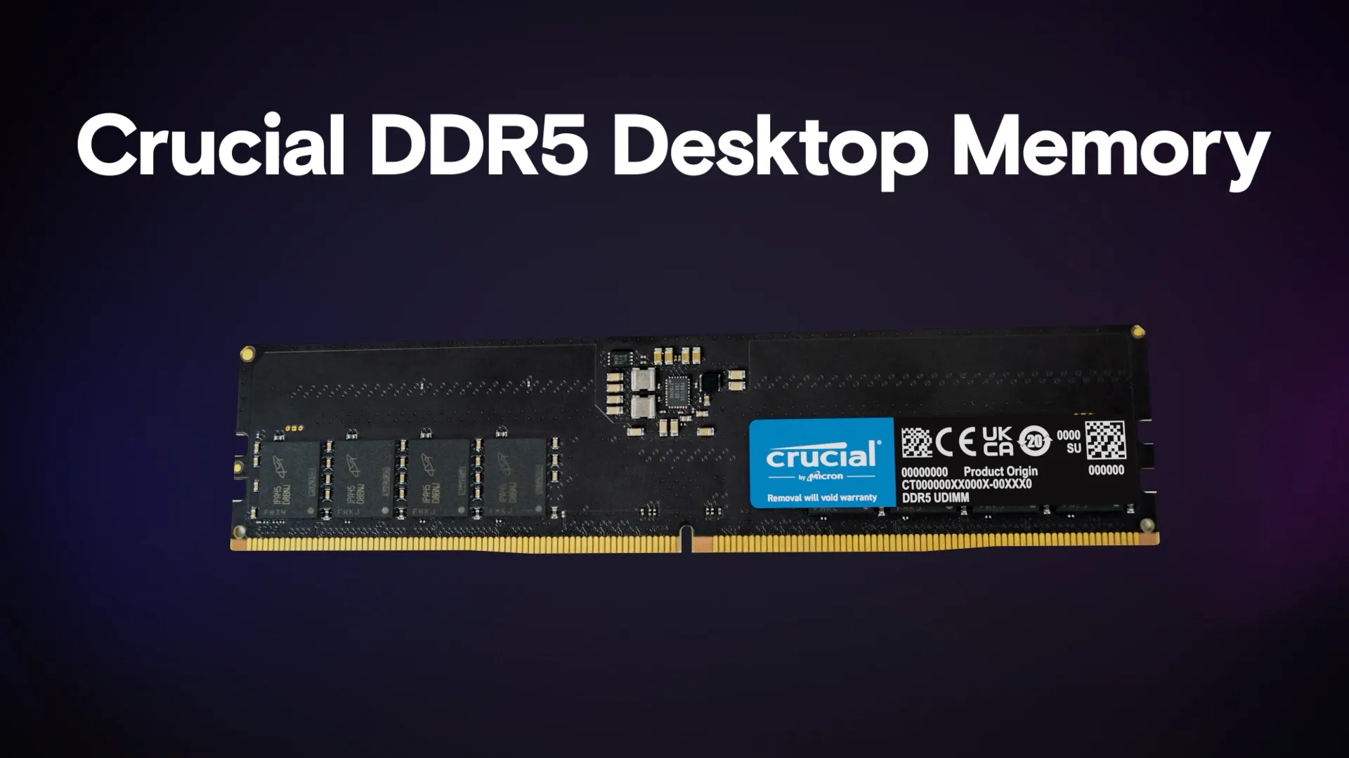 Crucial 64GB (1x64GB) DDR5 UDIMM 5600MHz CL46 Desktop Memory