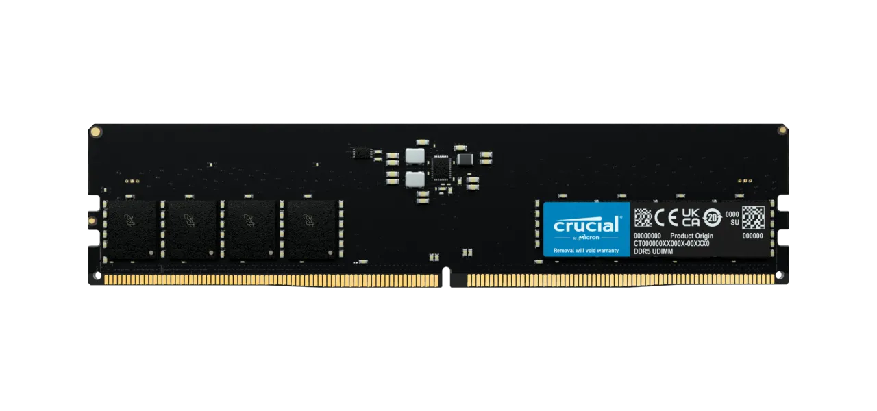 Crucial 64GB (1x64GB) DDR5 UDIMM 5600MHz CL46 Desktop Memory