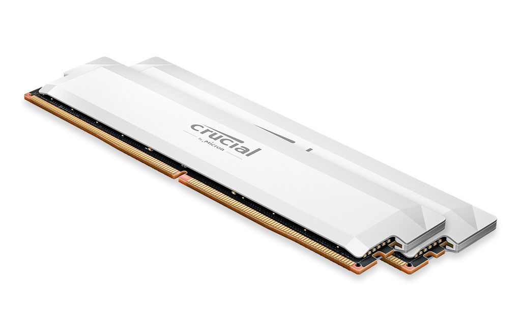 Crucial Pro 32GB (16GBx2) DDR5-6000 Memory - White