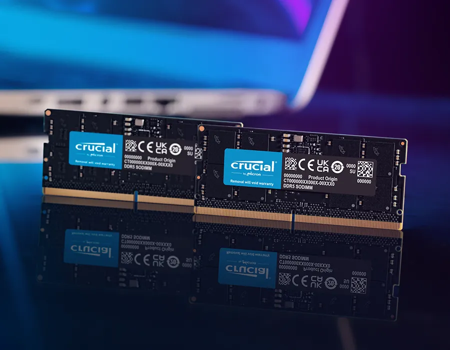 Crucial 16GB (2x 8GB) DDR5 4800MHZ SODIMM Laptop Memory
