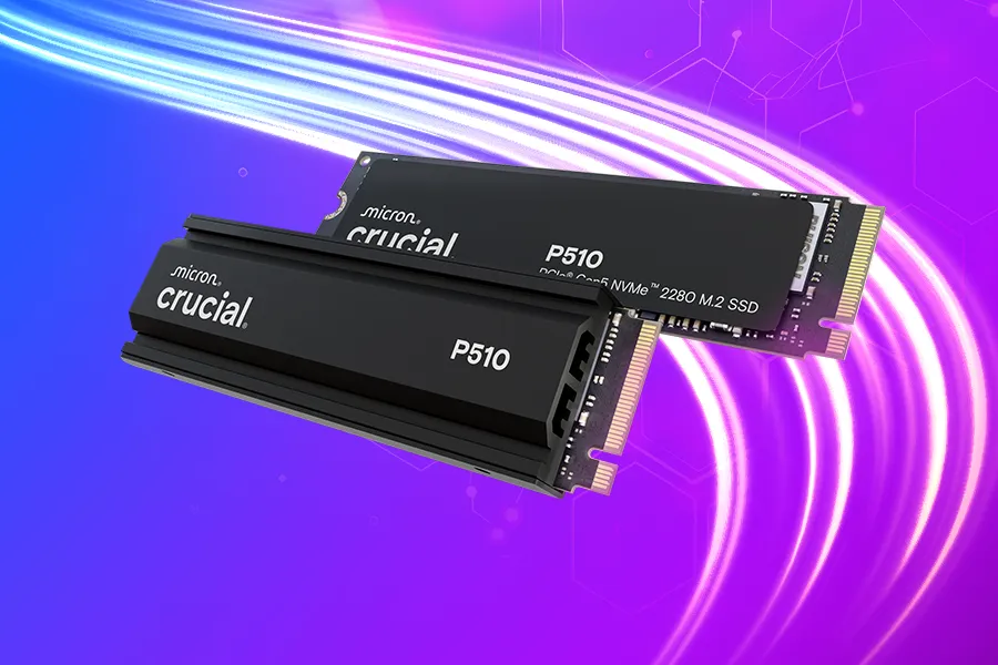 Crucial P510 w/ Heatsink PCIe Gen5 NVMe M.2 SSD - 1TB | PLE Computers