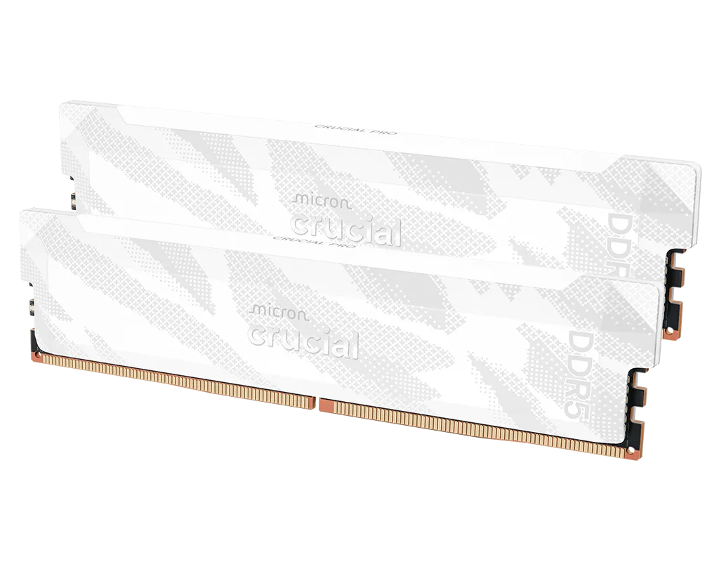 Crucial Pro 32GB (2x 16GB) 6400MHz CL32 DDR5 Memory - White
