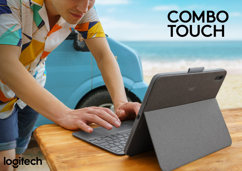 Ipad A16 Logitech Combo Touch Detachable 10th Gen IPad Toetsenbordhoes Met Groot Precisie-Trackpad, Toetsenbord Met Achtergrondverlichting En Smart Connector - UK Engels QWERTY Indeling-Layout - Grijs Ipad Keyboard
