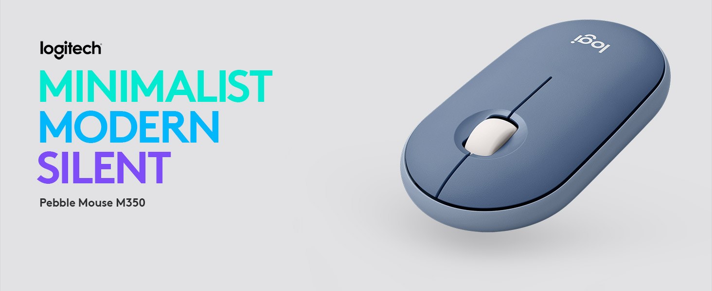 Logitech Pebble M350 Wireless Mouse - Blueberry