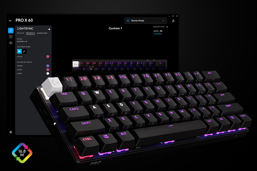Logitech G Pro X 60 LIGHTSPEED Gaming Keyboard (Black)