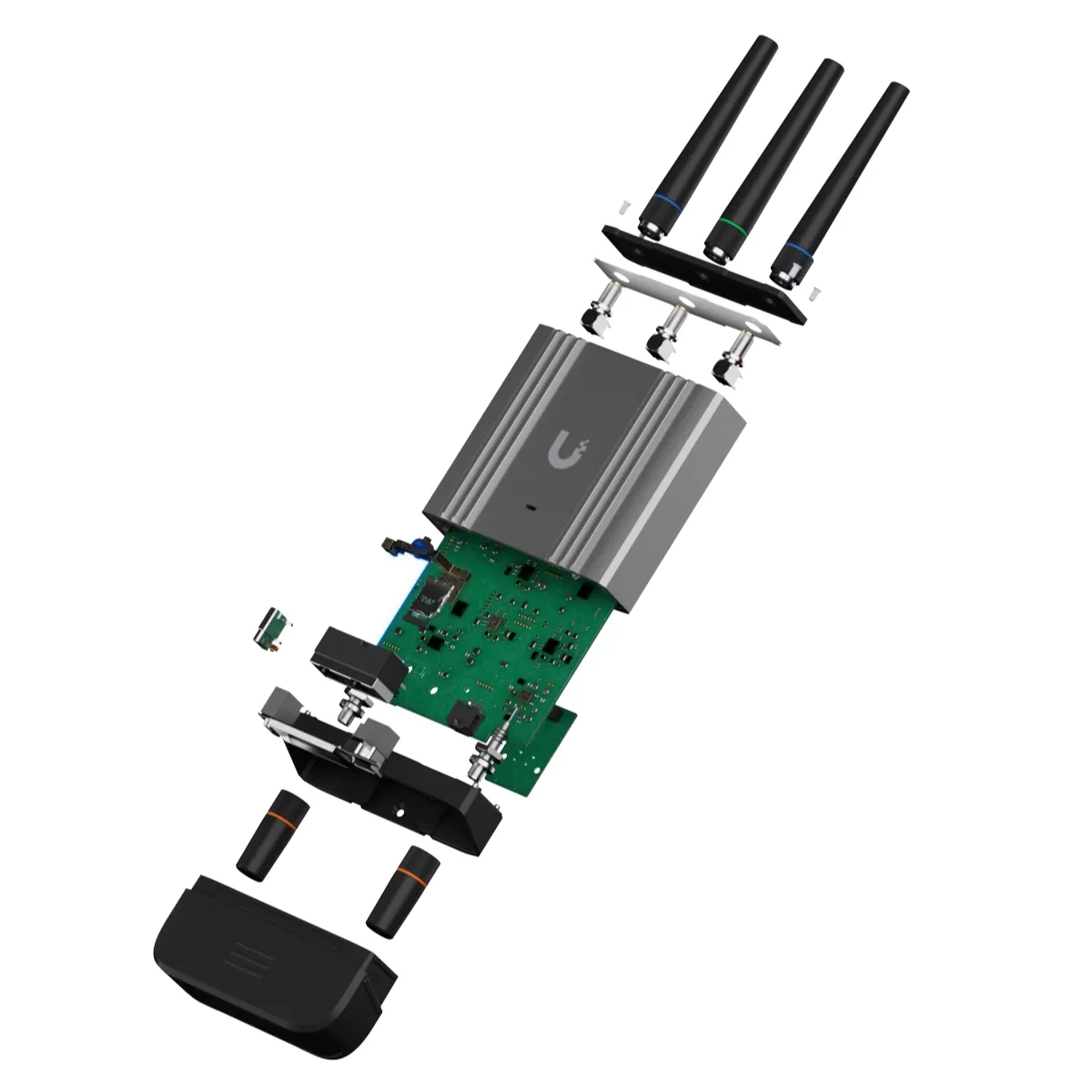 Ubiquiti UMR-Industrial Router LTE Cat 4 – WiFi 4, 2 Porte GbE, Montaggio A Parete/Palo/DIN, Per IoT E Ambienti Estremi